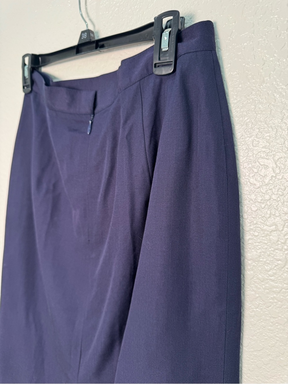 Vintage Christian Dior Navy Blue Midi Pencil Skirt Size 10 High Waist Made USA - Picture 10 of 13